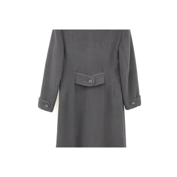 Cinzia Rocca Designer Womens Wool Blend Black Coat US Size 12 Made in Italy